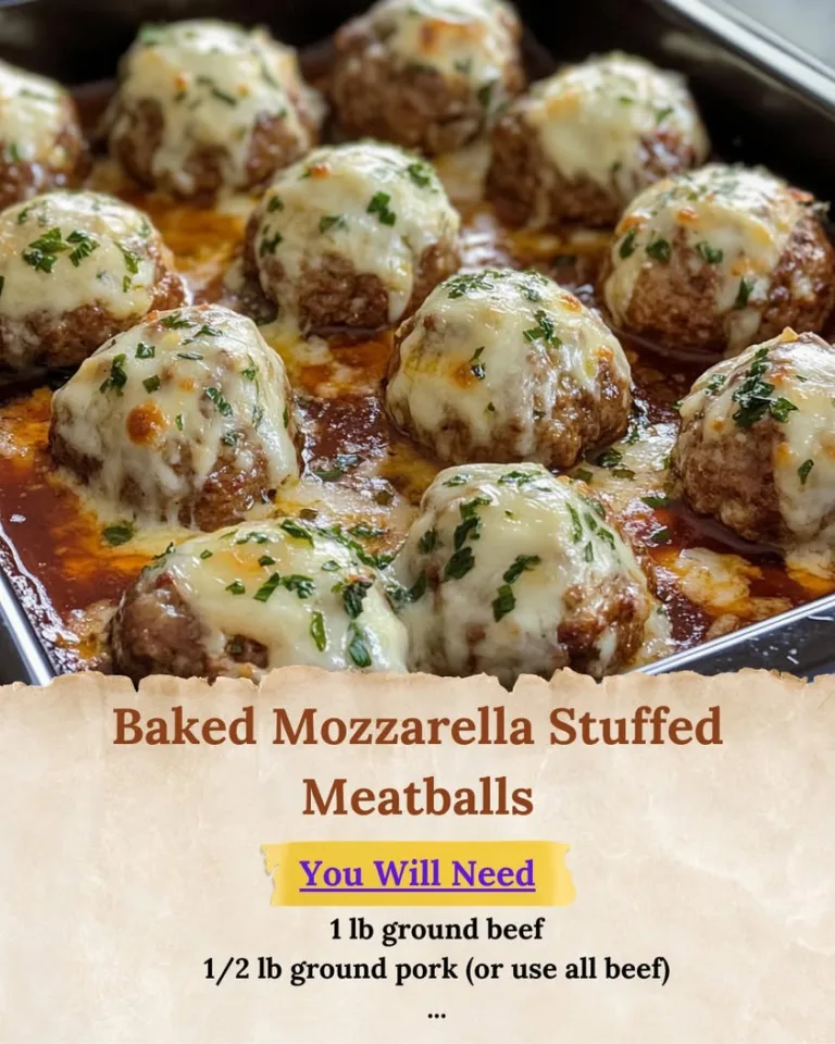 Delicious Baked Mozzarella Stuffed Meatballs Recipe You’ll Crave