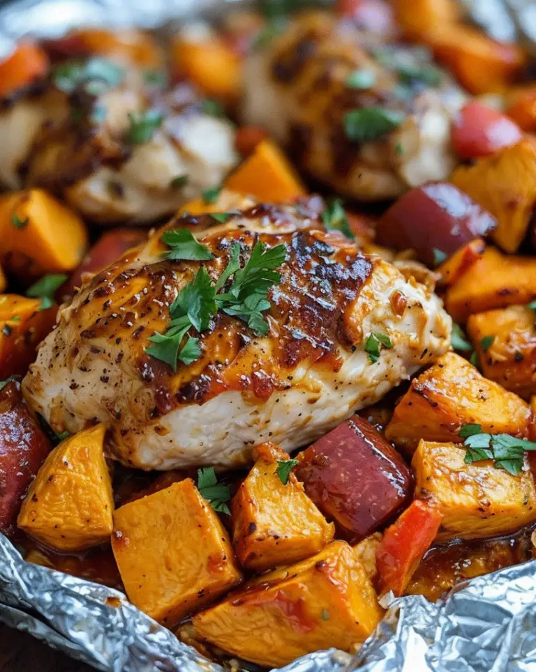 Easy BBQ Chicken and Sweet Potato Foil Packets Recipe