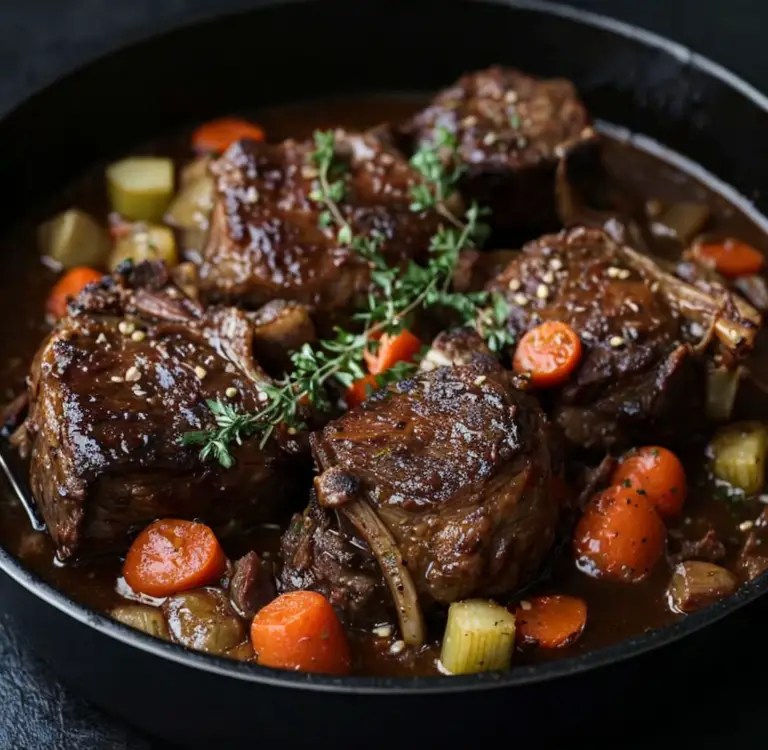 Succulent Braised Lamb Shanks with Delectable Vegetables Recipe