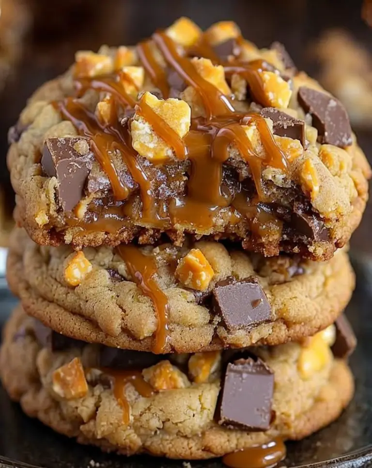 Indulge in Gooey Butterfinger Caramel Crunch Cookies Today!