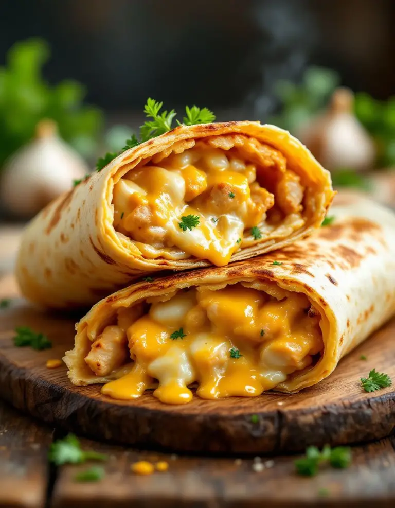 Easy Cheesy Garlic Chicken Wraps – Ready in 30 Minutes