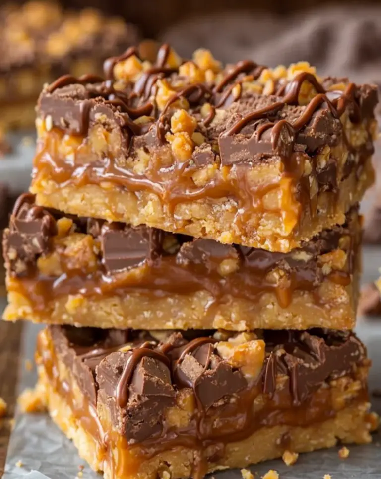 Indulge in Gooey Caramel Chocolate Crunch Bars Delight