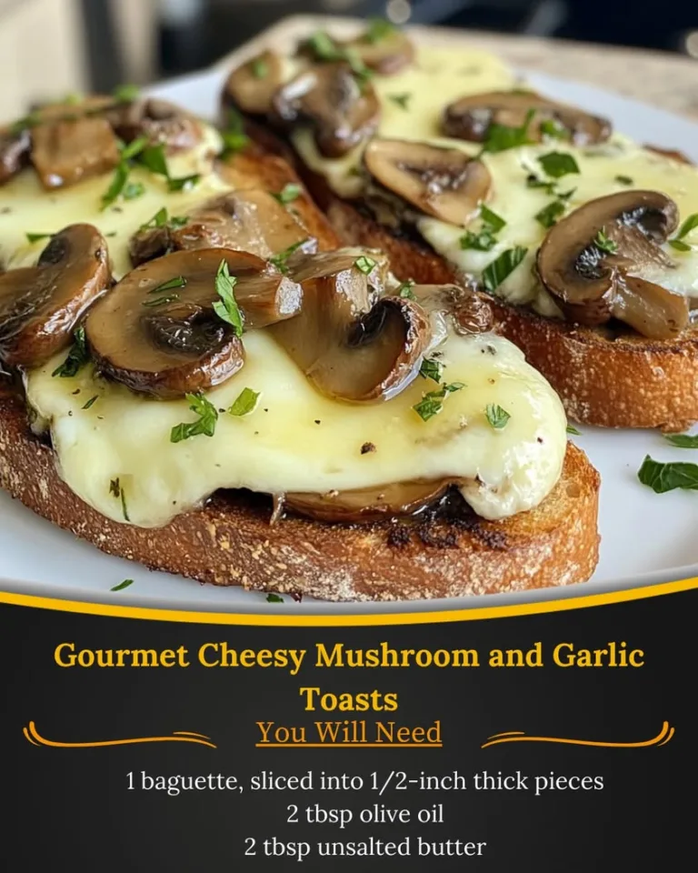 Indulge in Gourmet Cheesy Mushroom and Garlic Toasts Today