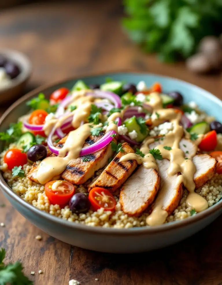 Best Greek Chicken Bowls with Creamy Tahini Sauce – 30 Mins