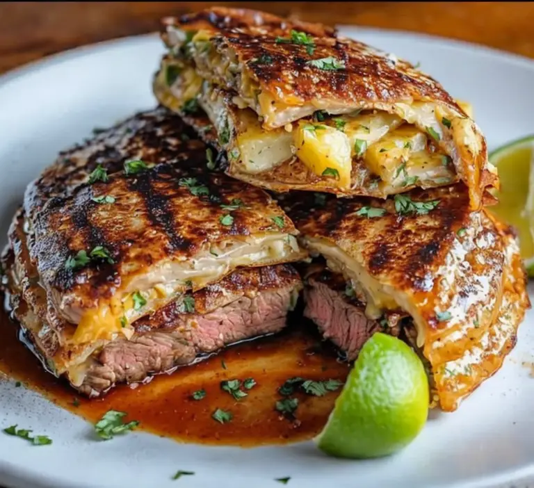Savor Grilled Steak Quesadilla with Pineapple for Flavorful Delight