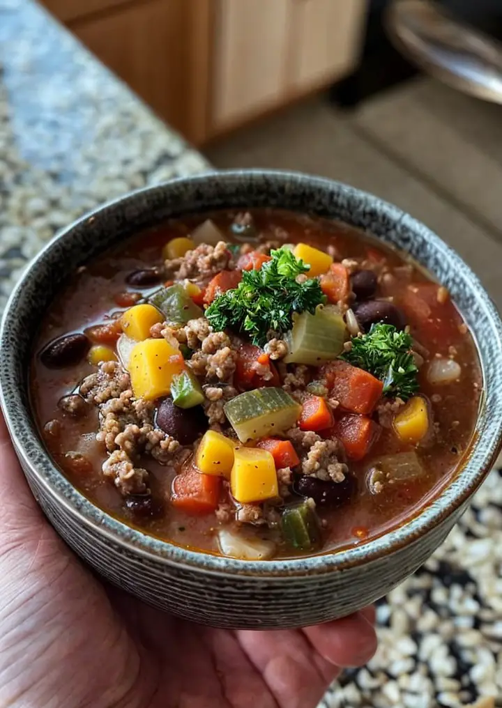 Hearty Ground Beef Vegetable Soup Recipe for Comforting Meals