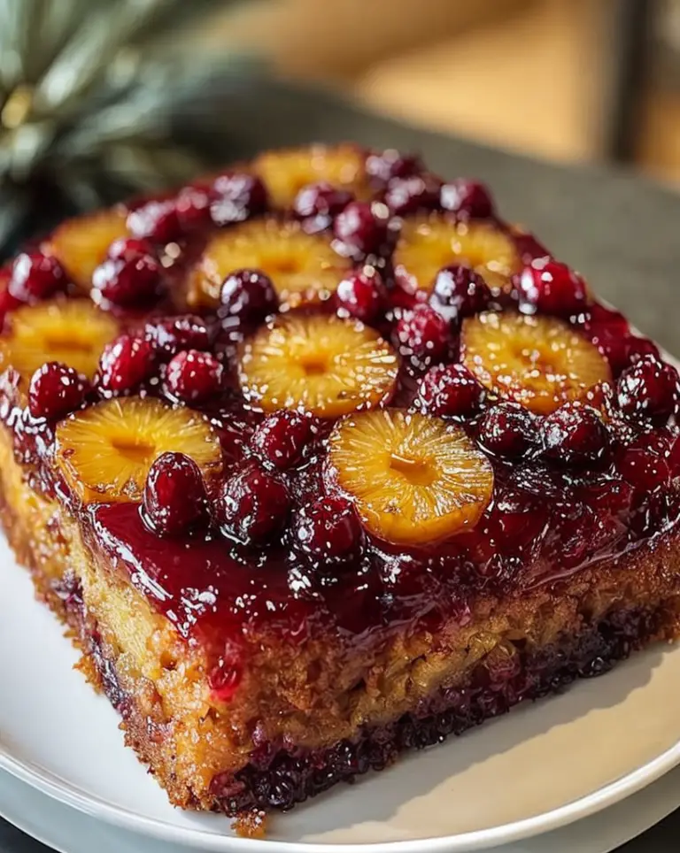Deliciously Easy Cranberry Pineapple Upside-Down Cake Recipe