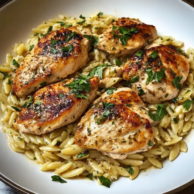 Delicious Herb-Infused Chicken with Zesty Lemon Orzo Recipe