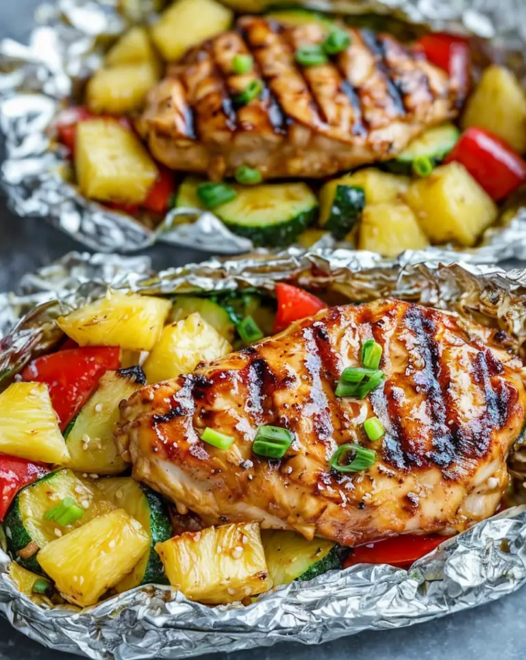 Delicious Teriyaki Chicken and Pineapple Foil Packets Recipe