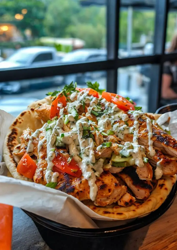 Savor Mediterranean Delight: Greek Chicken Gyros with Tzatziki Sauce