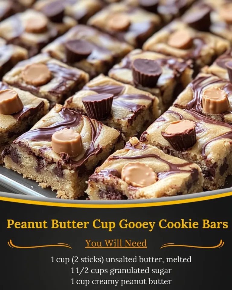 Indulge in Peanut Butter Cup Gooey Cookie Bars Today!