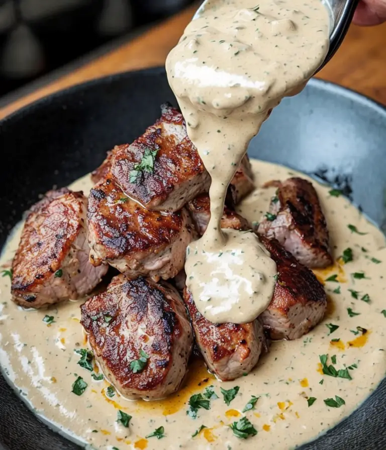 Delicious Pork Tenderloin Medallions with Creamy White Mustard Sauce
