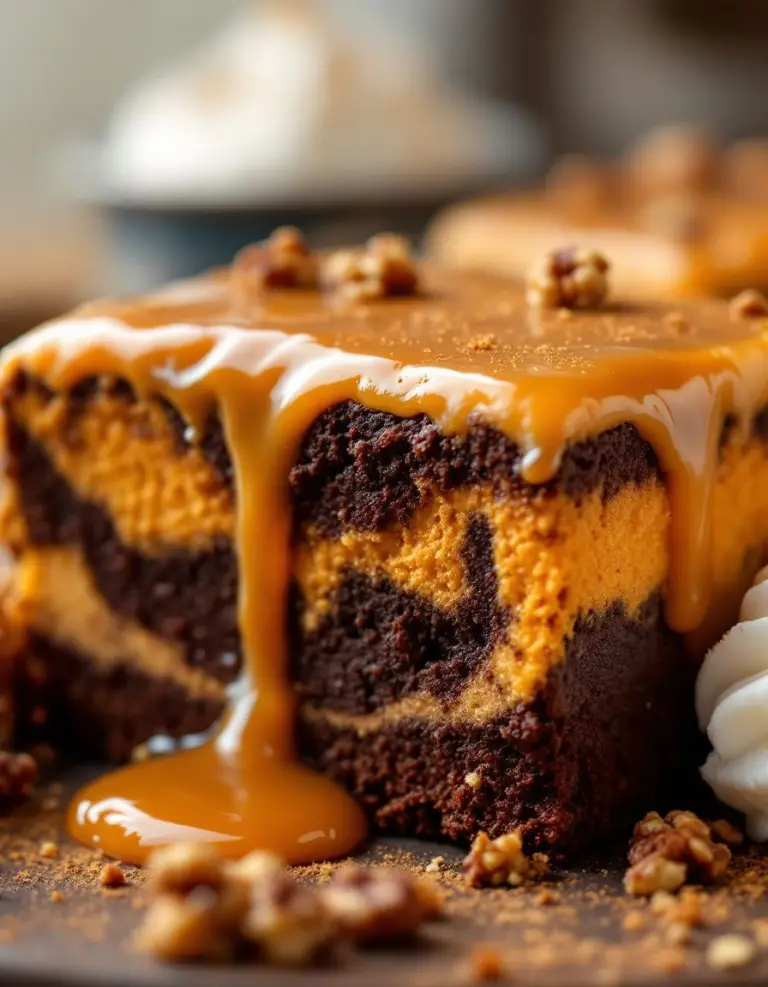 Best Pumpkin Cheesecake Swirl Brownies with Maple Glaze