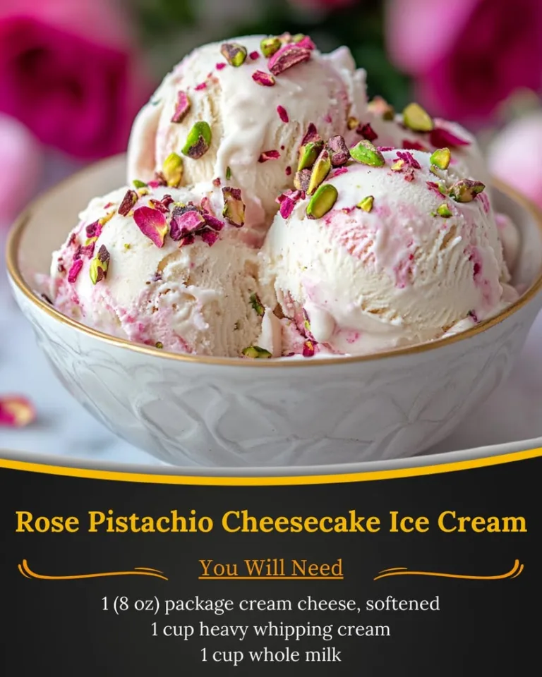 Indulge in Creamy Rose Pistachio Cheesecake Ice Cream Delight
