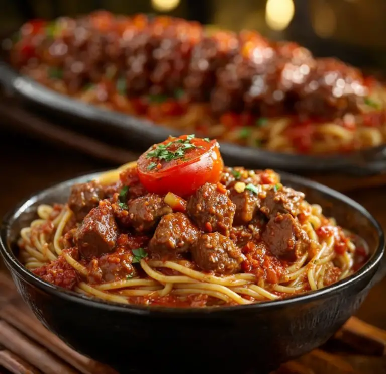 Delectable Spaghetti with Braised Beef and Tomato Sauce Recipe