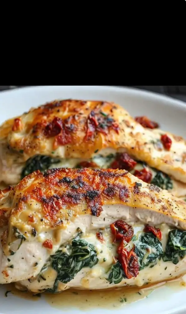 Delicious Stuffed Chicken Breast with Spinach and Sun-Dried Tomatoes