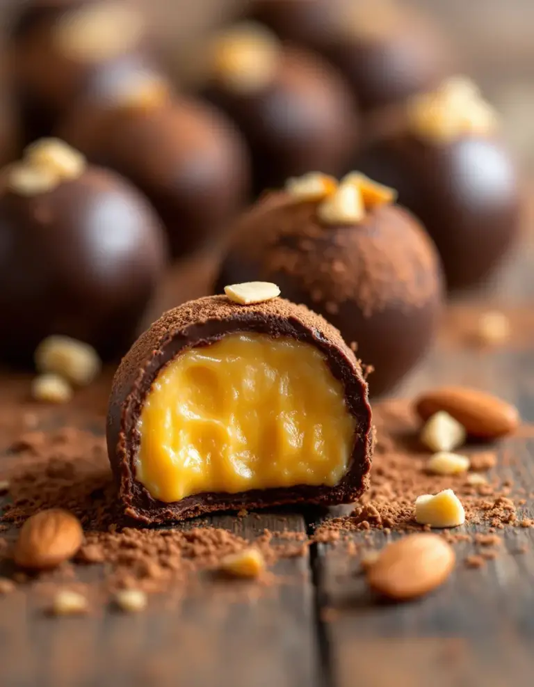 Homemade Amaretto Chocolate Truffles with Rich Flavor