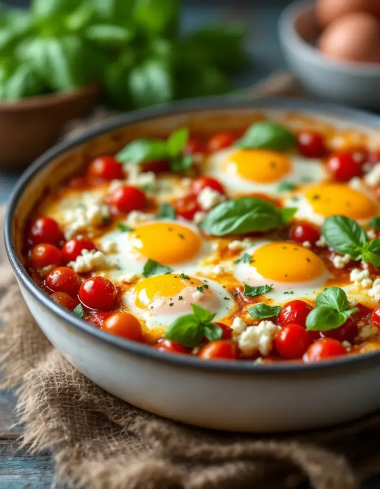 Easy Baked Feta Eggs Recipe – Perfect for Breakfast