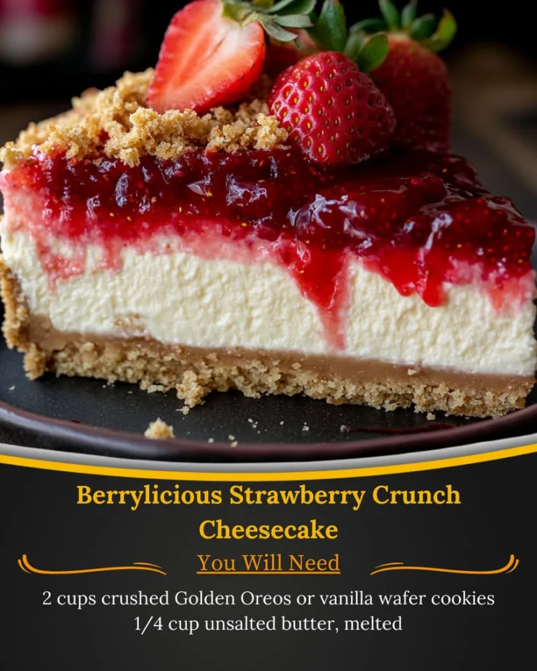 Indulge in Berrylicious Strawberry Crunch Cheesecake Delight