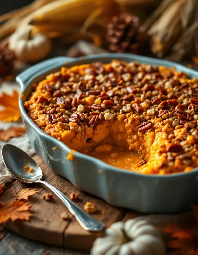 Best Sweet Potato Casserole with Crunchy Pecan Topping