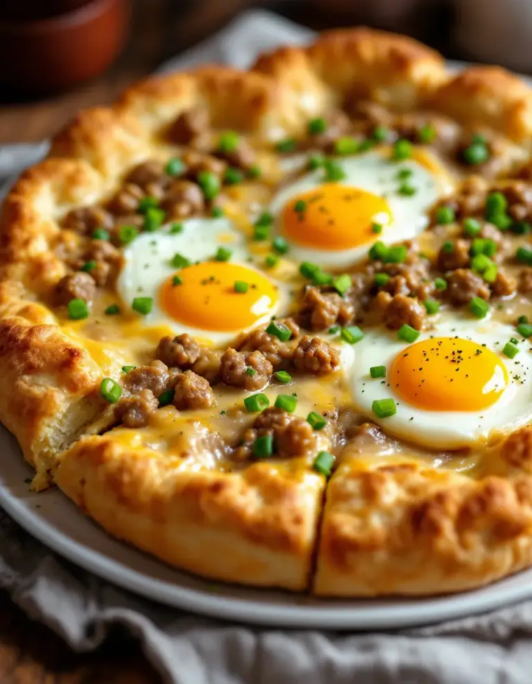 Best Biscuits and Sausage Gravy Breakfast Pizza Recipe