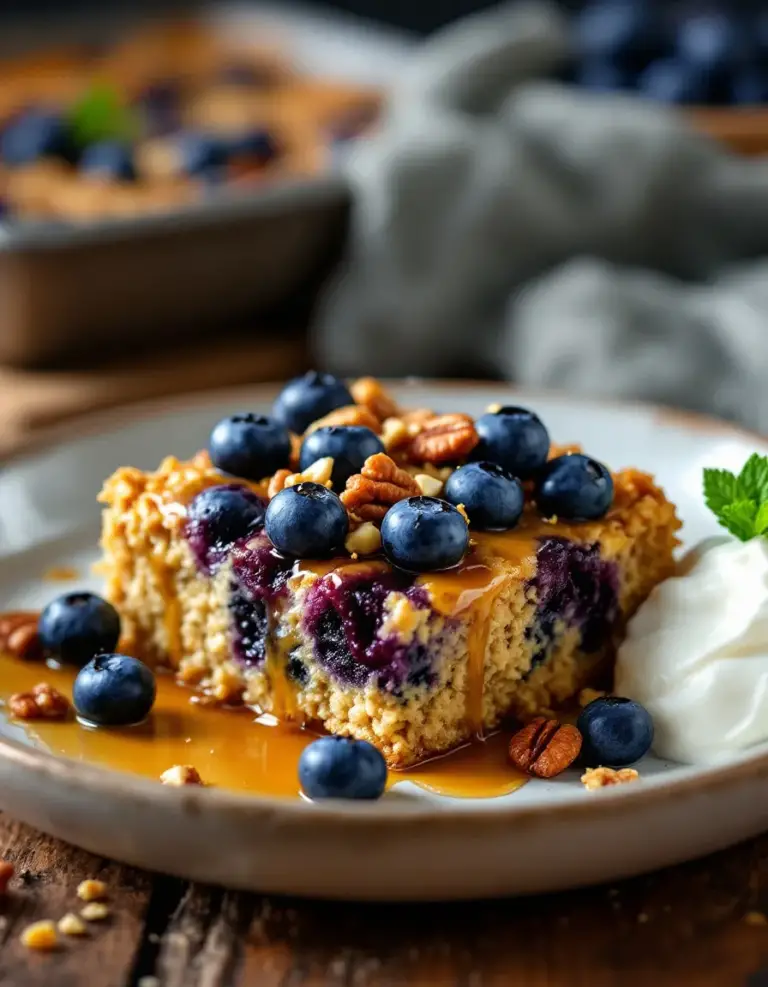 Easy Blueberry Baked Oatmeal – Healthy & Delicious