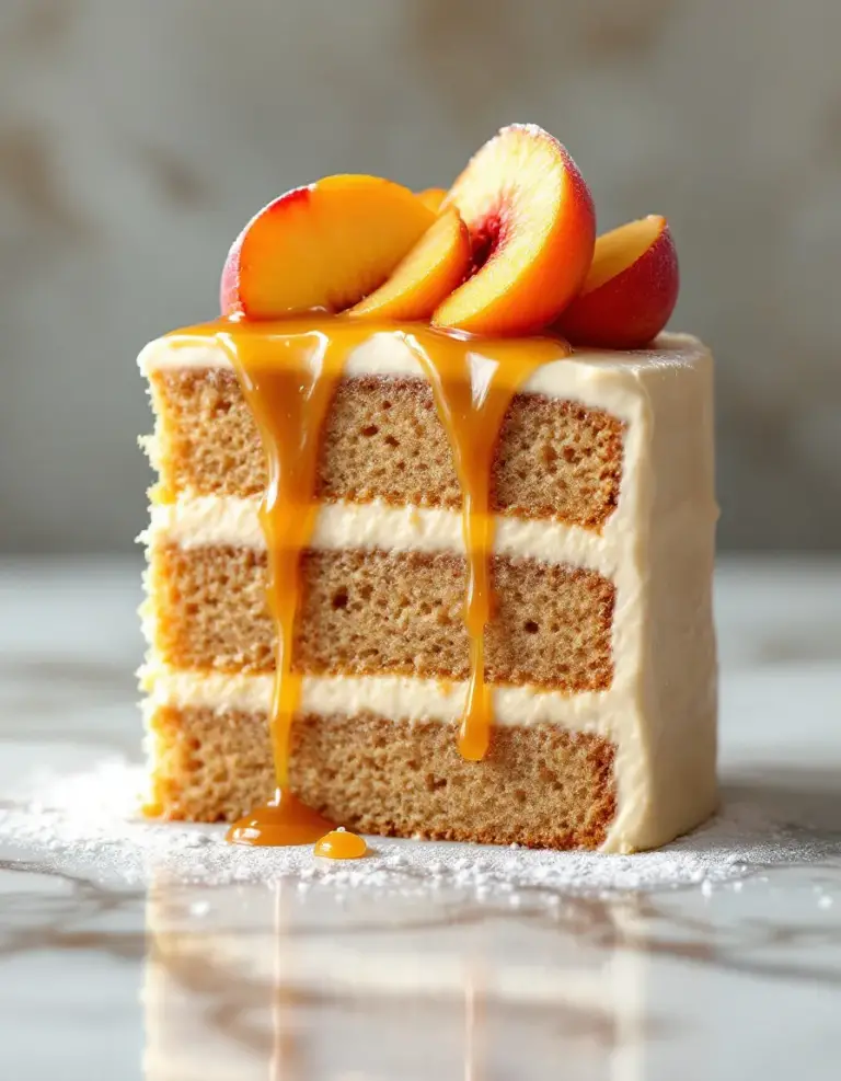 Best Brown Sugar Layer Cake with Peach Filling