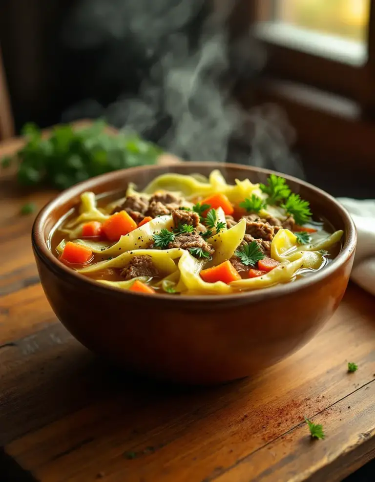Easy Cabbage Soup with Hamburger – Hearty and Delicious