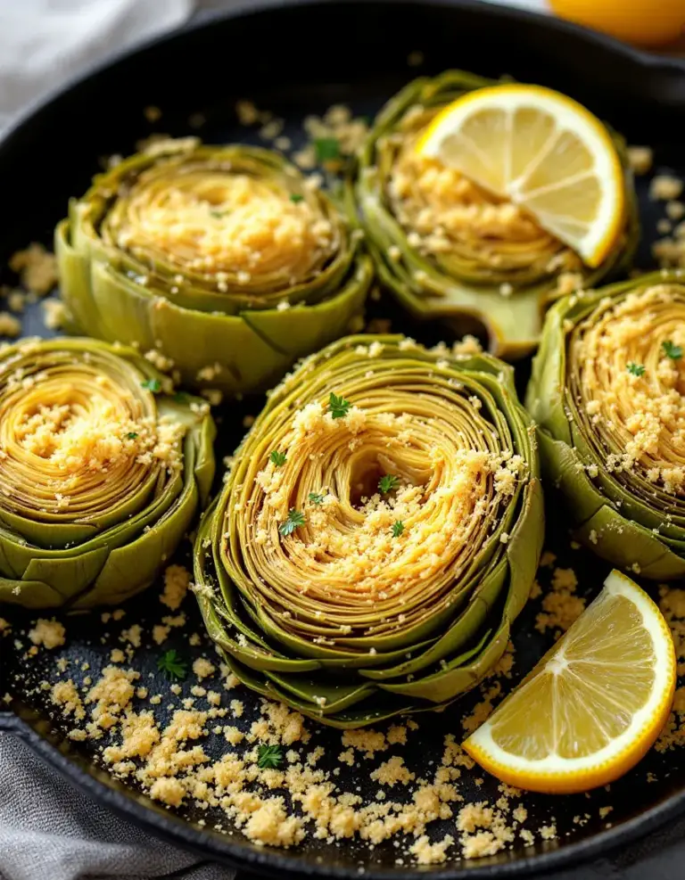 Easy Canned Artichoke Hearts with Parmesan Breadcrumbs