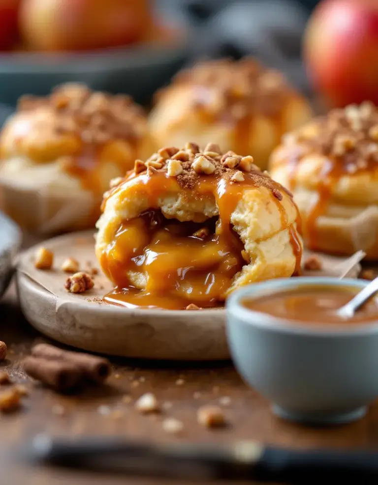 Easy Caramel Apple Pie Bombs with Gooey Filling