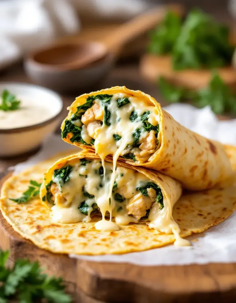 Easy Cheesy Garlic Chicken Wraps – Perfect for Lunch