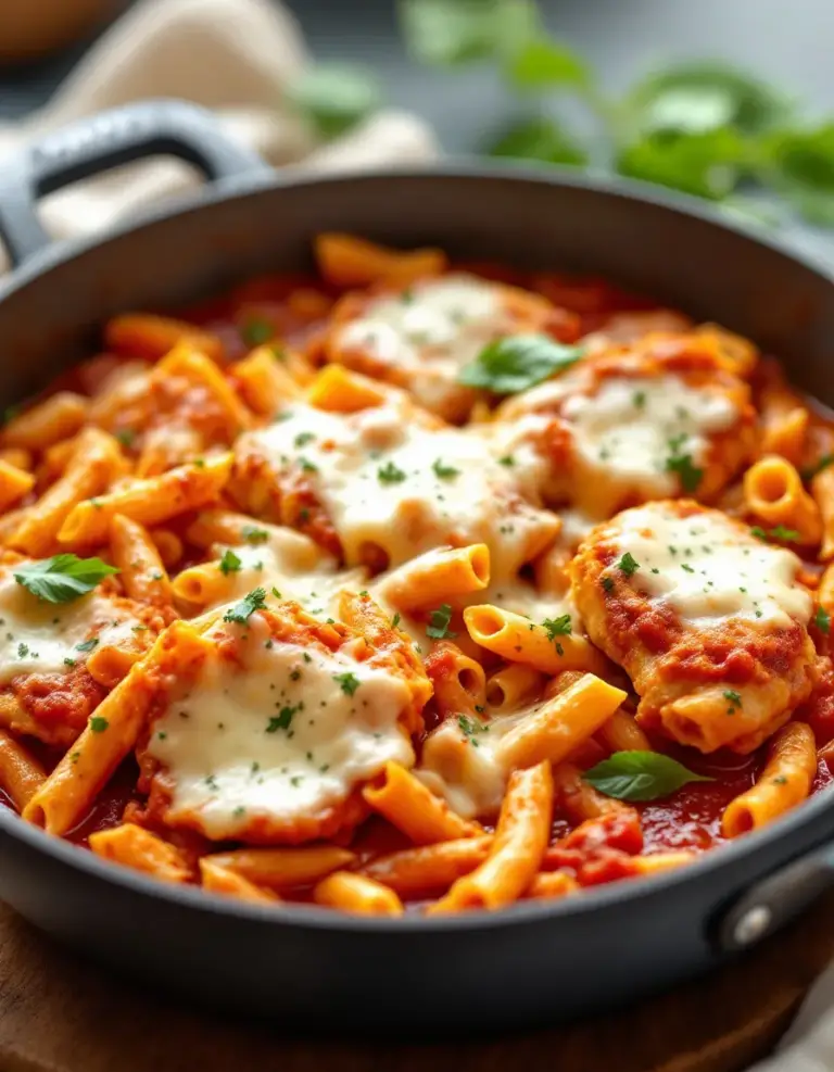 Easy Chicken Parmesan Pasta Skillet – One-Pan Dinner