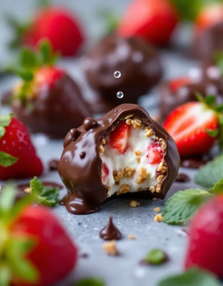 Easy Chocolate-Covered Strawberry Yogurt Clusters
