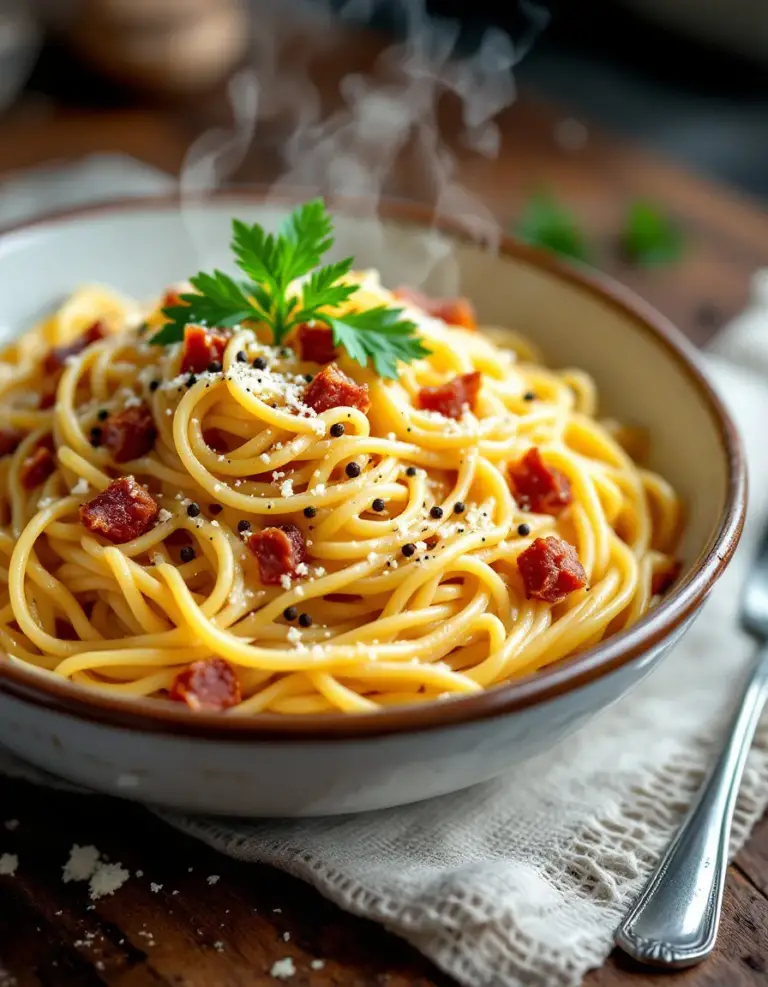 Classic Spaghetti Carbonara – Creamy and Authentic Recipe