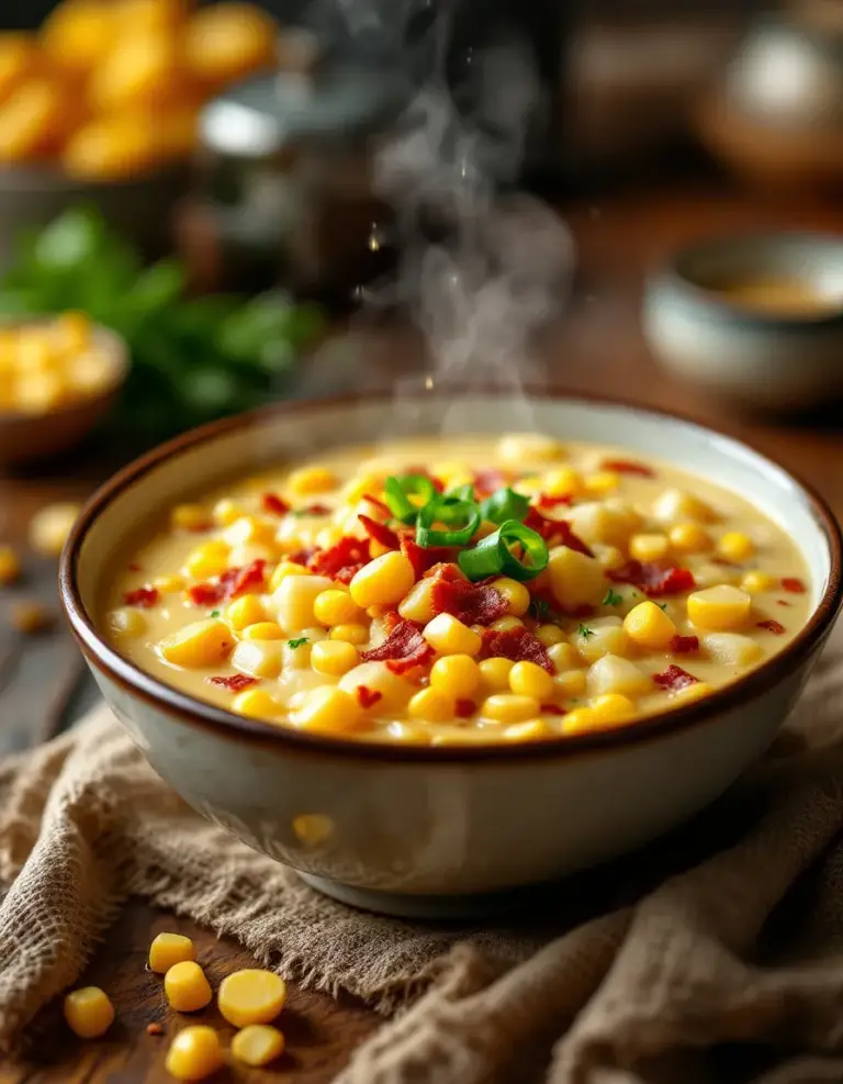 Best Creamy Corn Chowder with Crispy Bacon