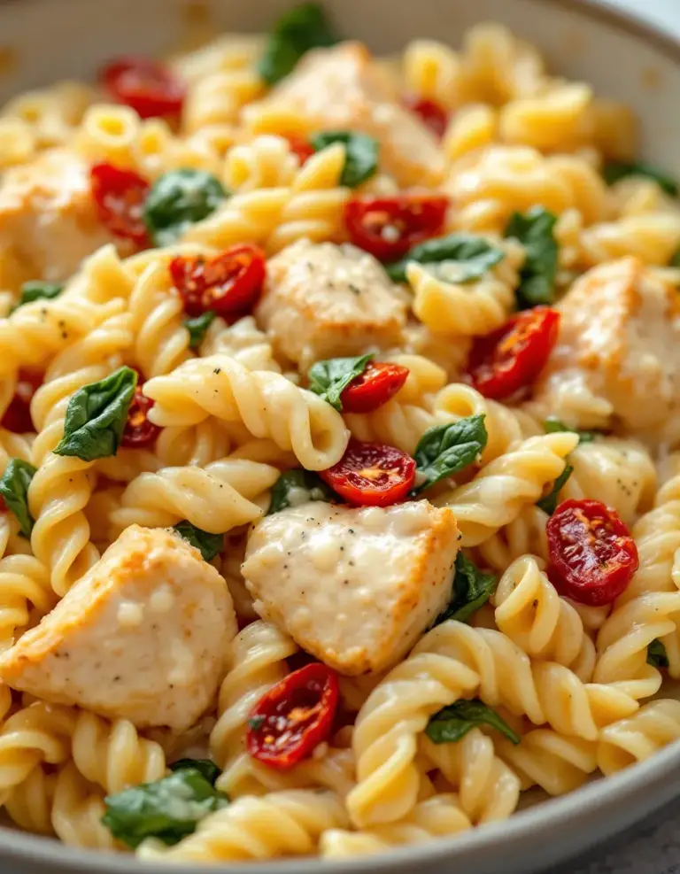 Easy Creamy Garlic Butter Chicken and Rigatoni Pasta