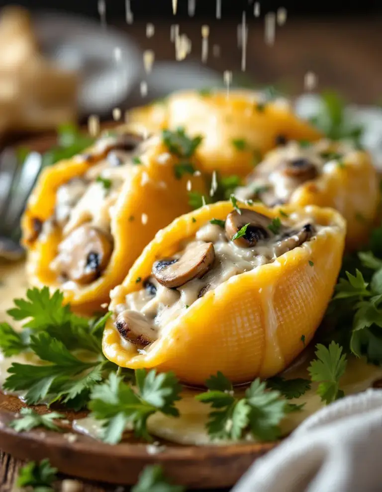 Best Creamy Garlic Mushroom Stuffed Shells Recipe