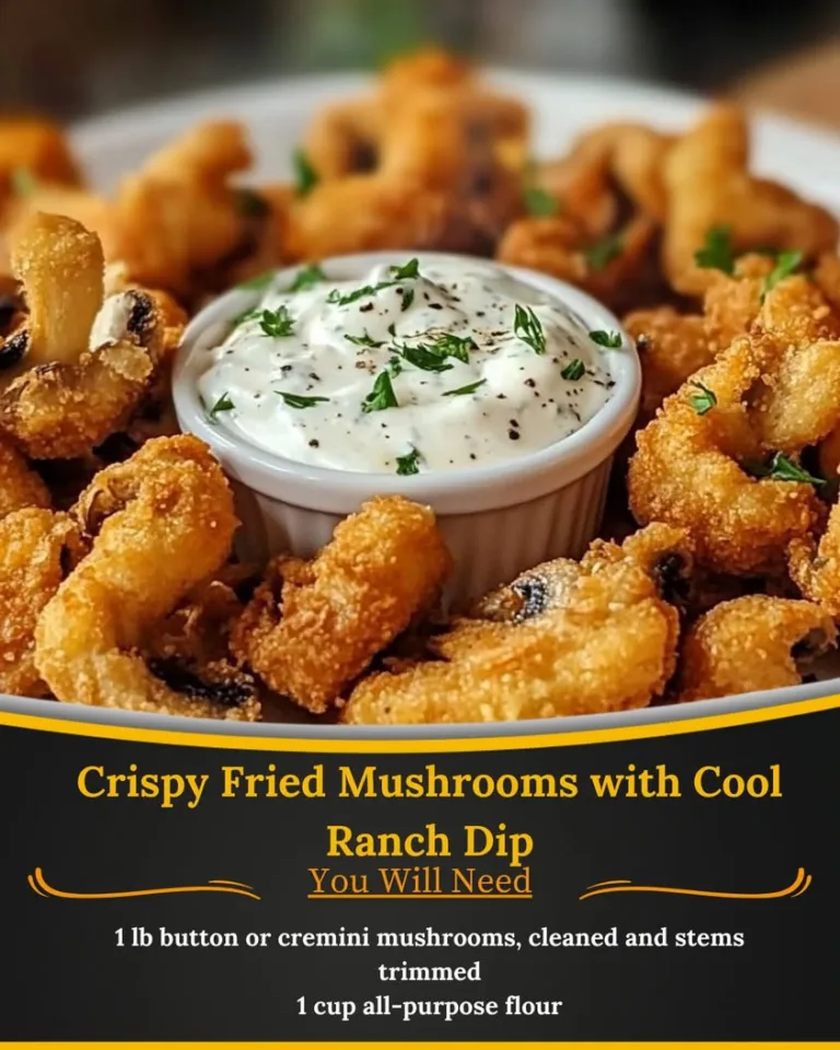Crispy Fried Mushrooms with Cool Ranch Dip Recipe Delight