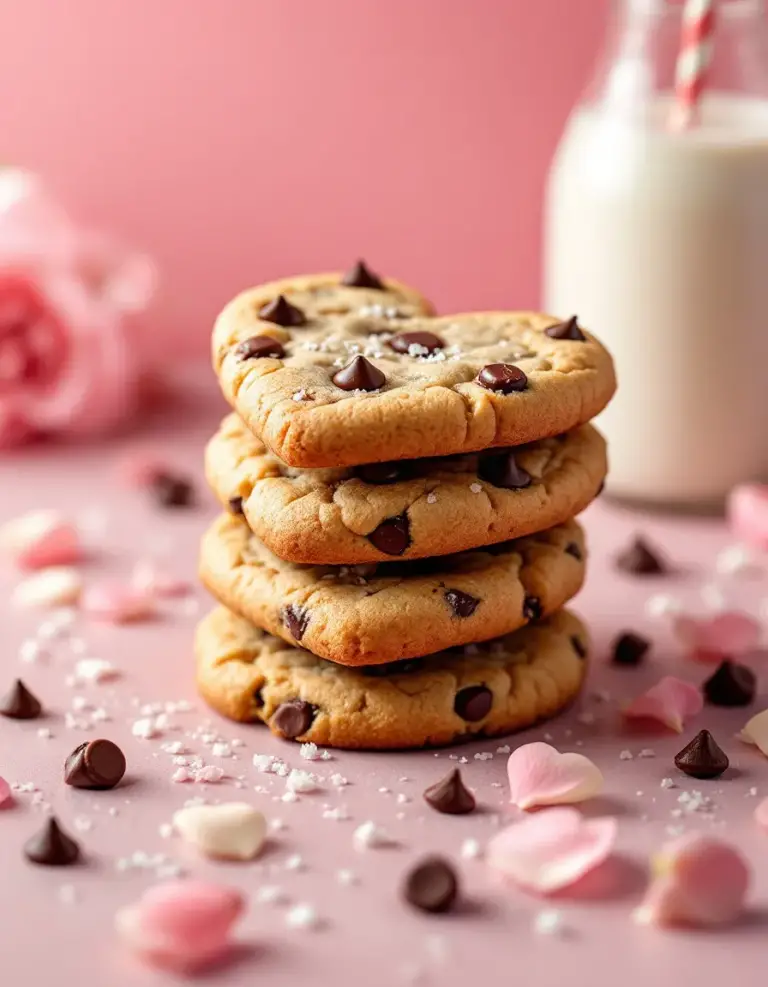 Easy Heart-Shaped Chocolate Chip Cookies for Valentine’s Day