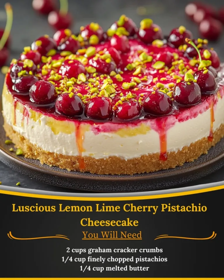 Indulge in Luscious Lemon Lime Cherry Pistachio Cheesecake Delight
