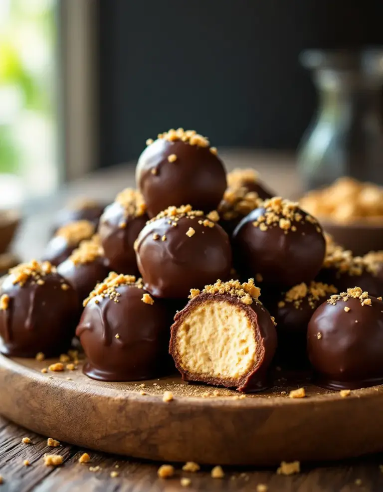 Easy No-Bake Peanut Butter Cheesecake Balls