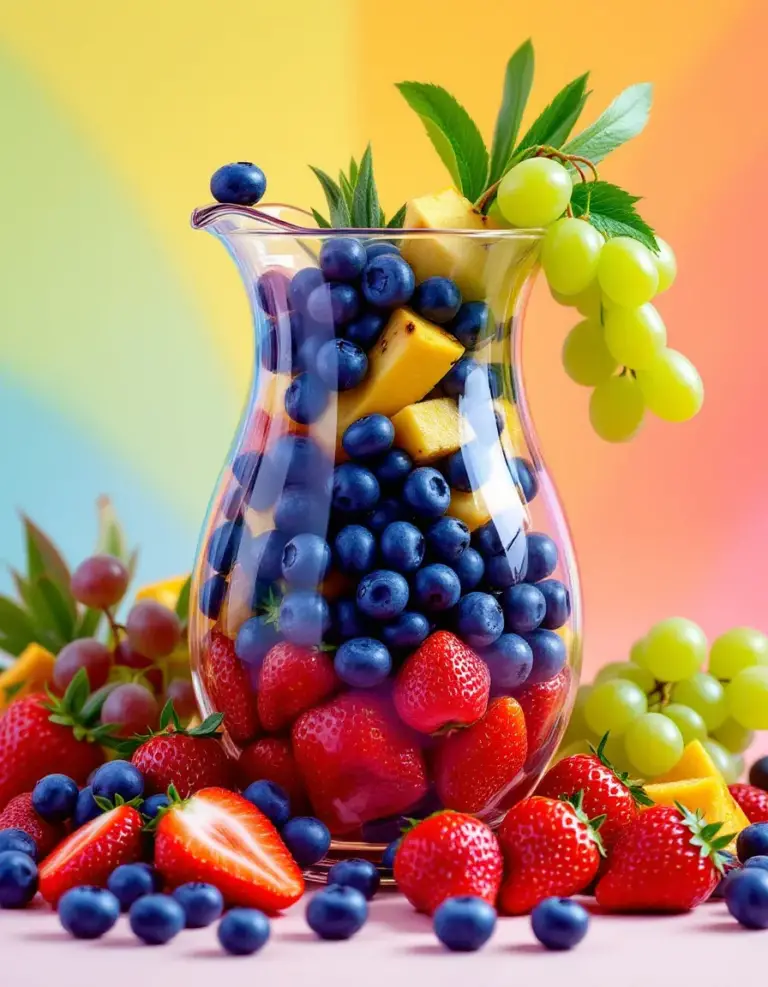 Easy Rainbow Refresher with Fresh Fruit and Citrus