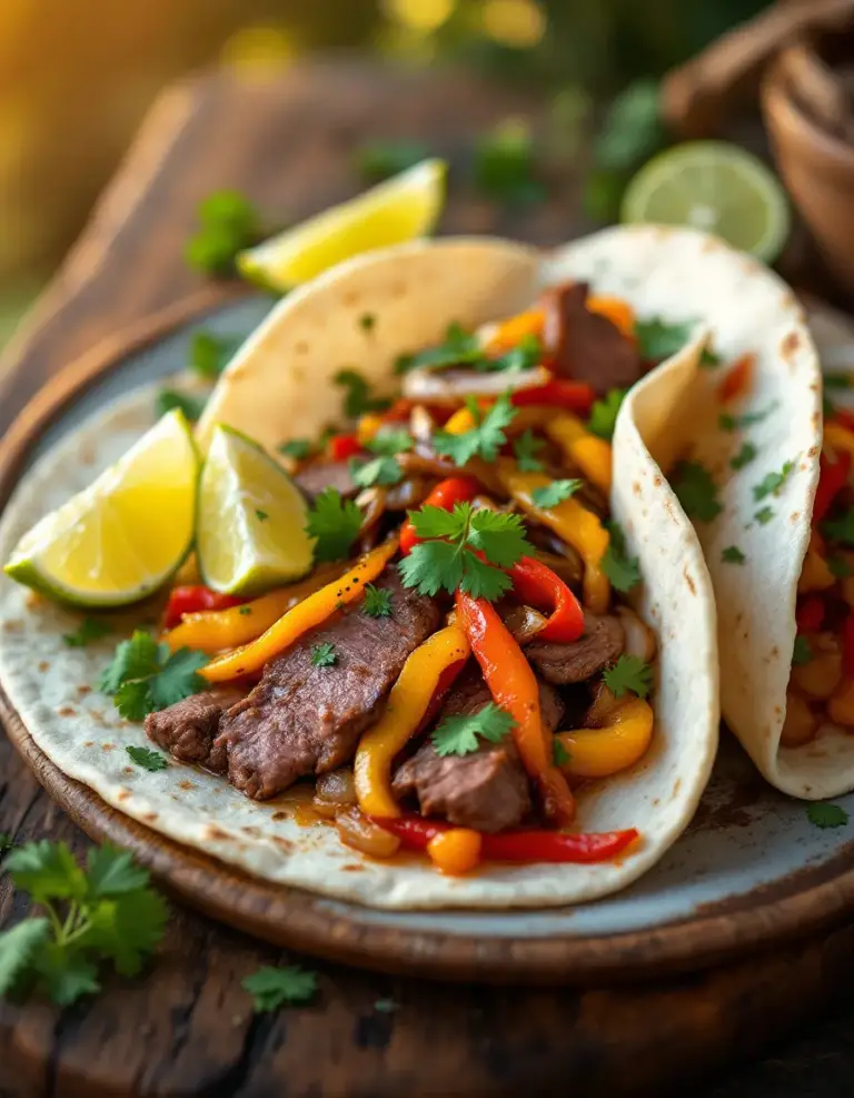 Easy Steak Fajitas with Peppers and Onions