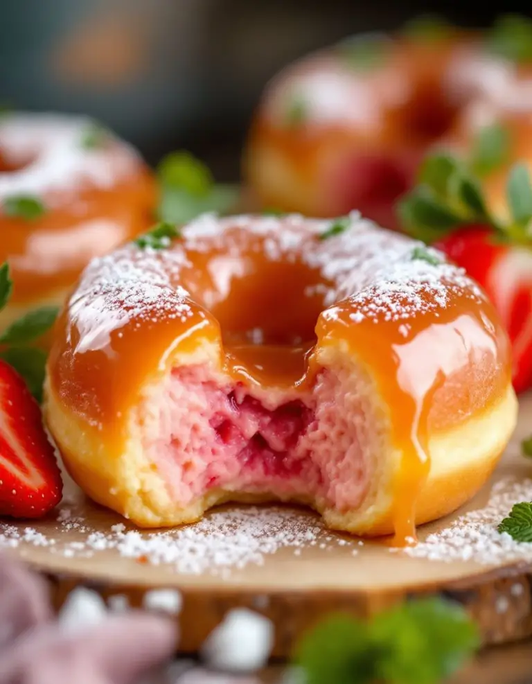 Best Strawberry Cheesecake Stuffed Donuts – Ready in 30 Minutes