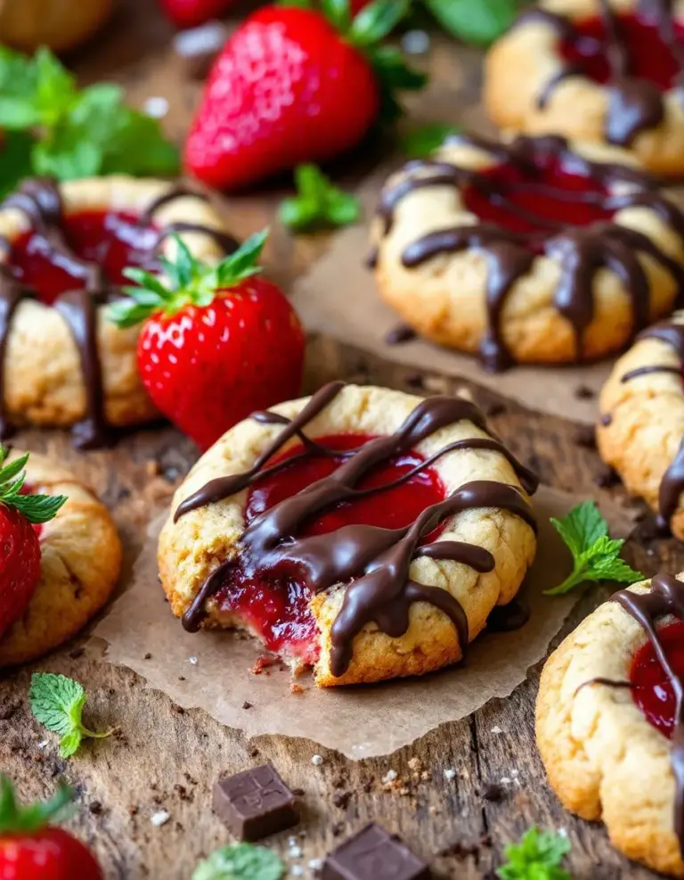 Best Strawberry Chocolate Thumbprint Cookies Recipe