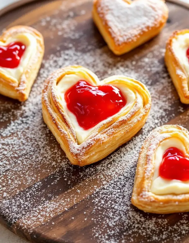 Easy Strawberry Cream Cheese Heart Danishes – So Flaky!