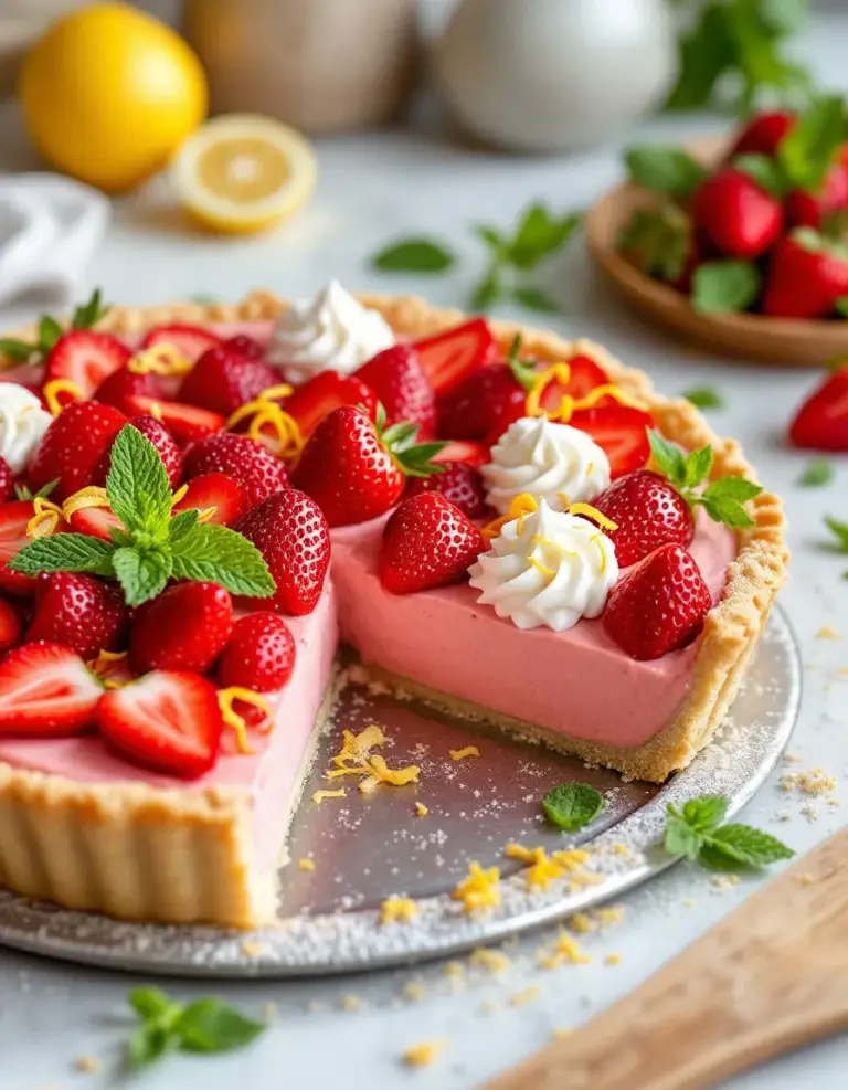 Easy Strawberry Icebox Pie with Creamy Filling
