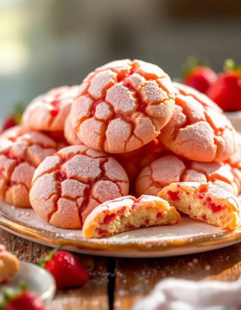 Best Strawberry Sugar Crinkle Cookies – Ready in 30 Minutes