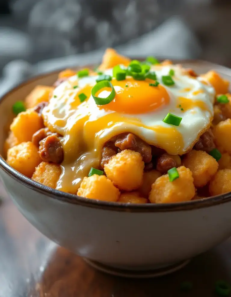 Ultimate Tater Tot Breakfast Bowl with Sausage Gravy