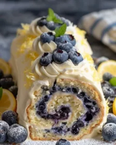 lemon-blueberry-sponge-cake-roll